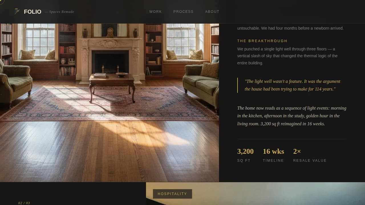 Showcase — Curated Interior Design Landing Page Template