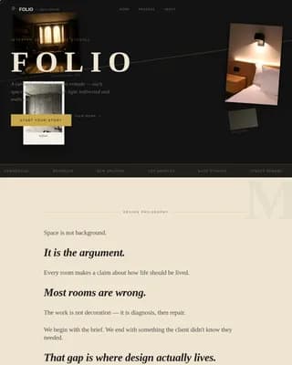 Showcase — Curated Interior Design Landing Page Template