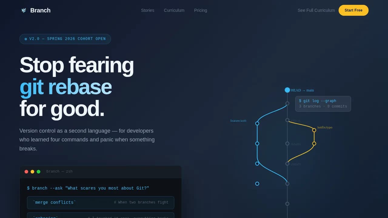 Fork — Advanced Version Control Platform Landing Page Template