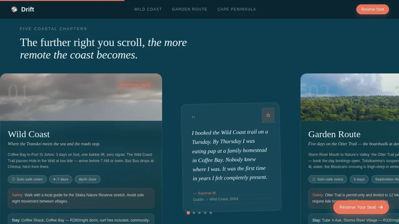 South Africa Travel Professional Website Template