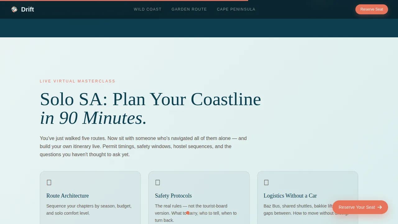 South Africa Travel Professional Website Template