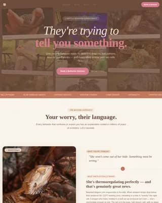 Reptile — Expert Exotic Animal Coaching Landing Page Template