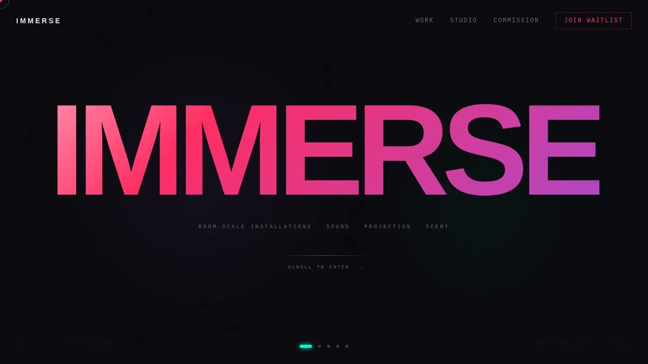 Engage — Avant-Garde Experiential Studio Landing Page Template