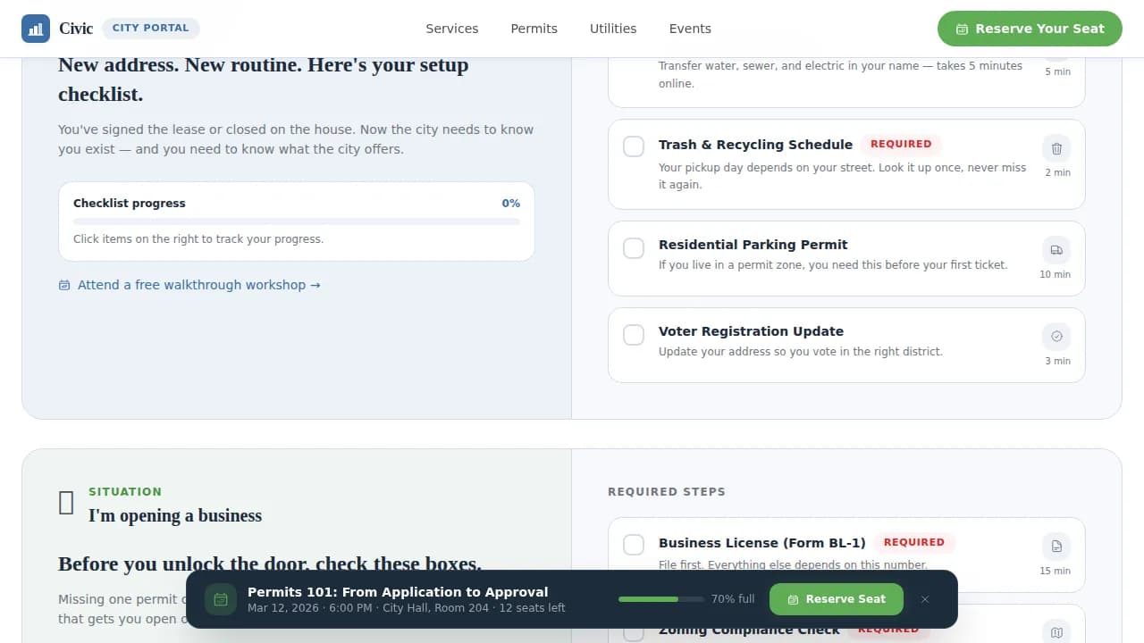 Nexus — Streamlined Municipal Services Landing Page Template