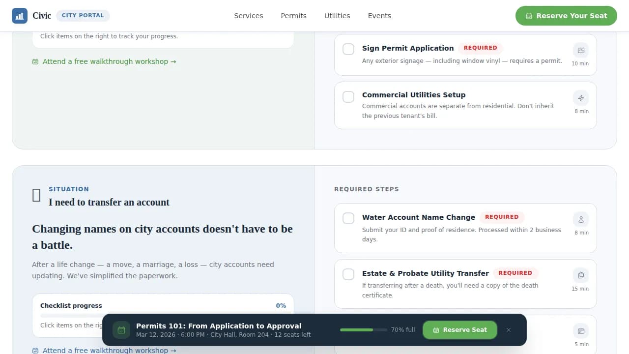 Nexus — Streamlined Municipal Services Landing Page Template