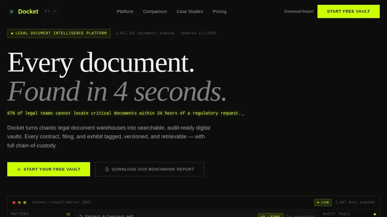 Evidence — Compliant Legal Filing Landing Page Template