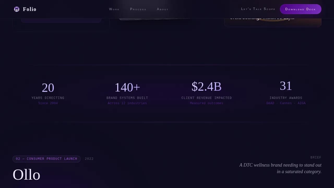 Atelier — Professional Design Studio Landing Page Template
