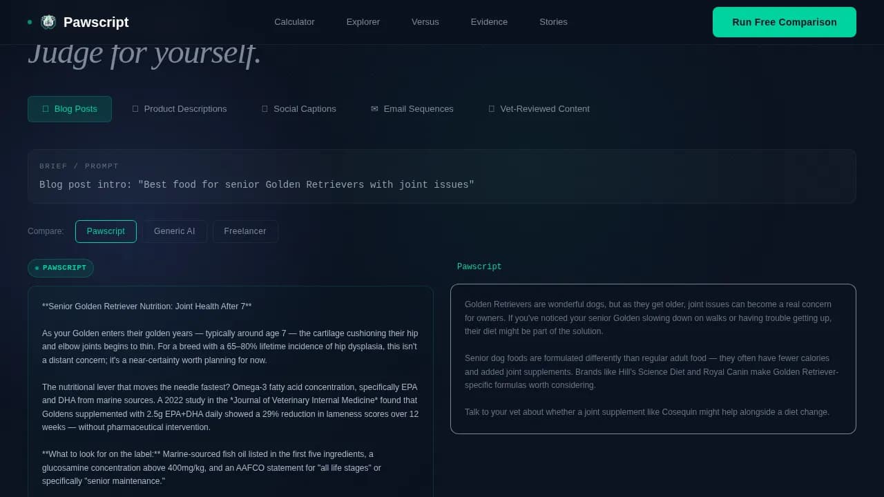 Scribe — Intelligent Pet Content Landing Page Template