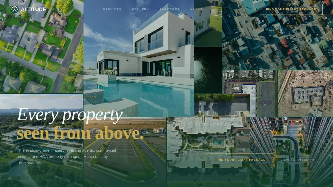 Skyrise — Expert Aerial Videography Landing Page Template