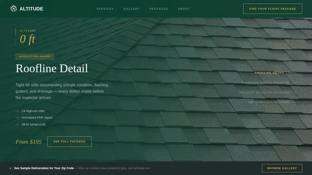 Skyrise — Expert Aerial Videography Landing Page Template