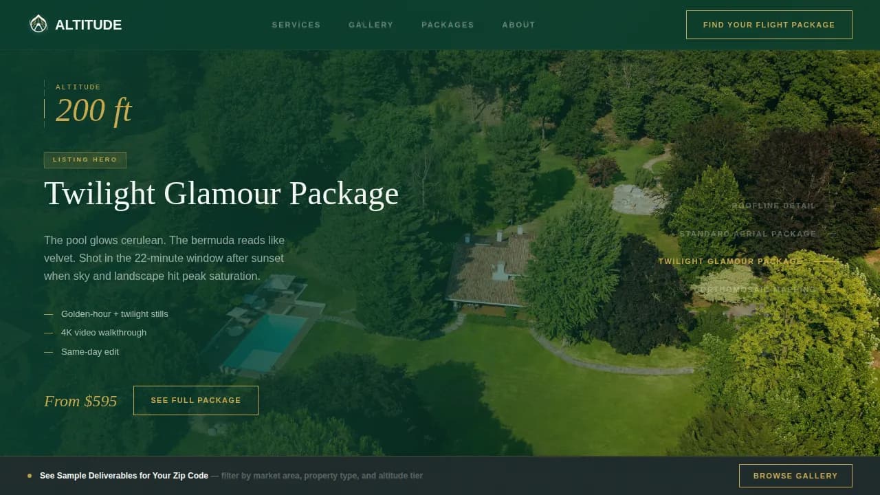 Skyrise — Expert Aerial Videography Landing Page Template