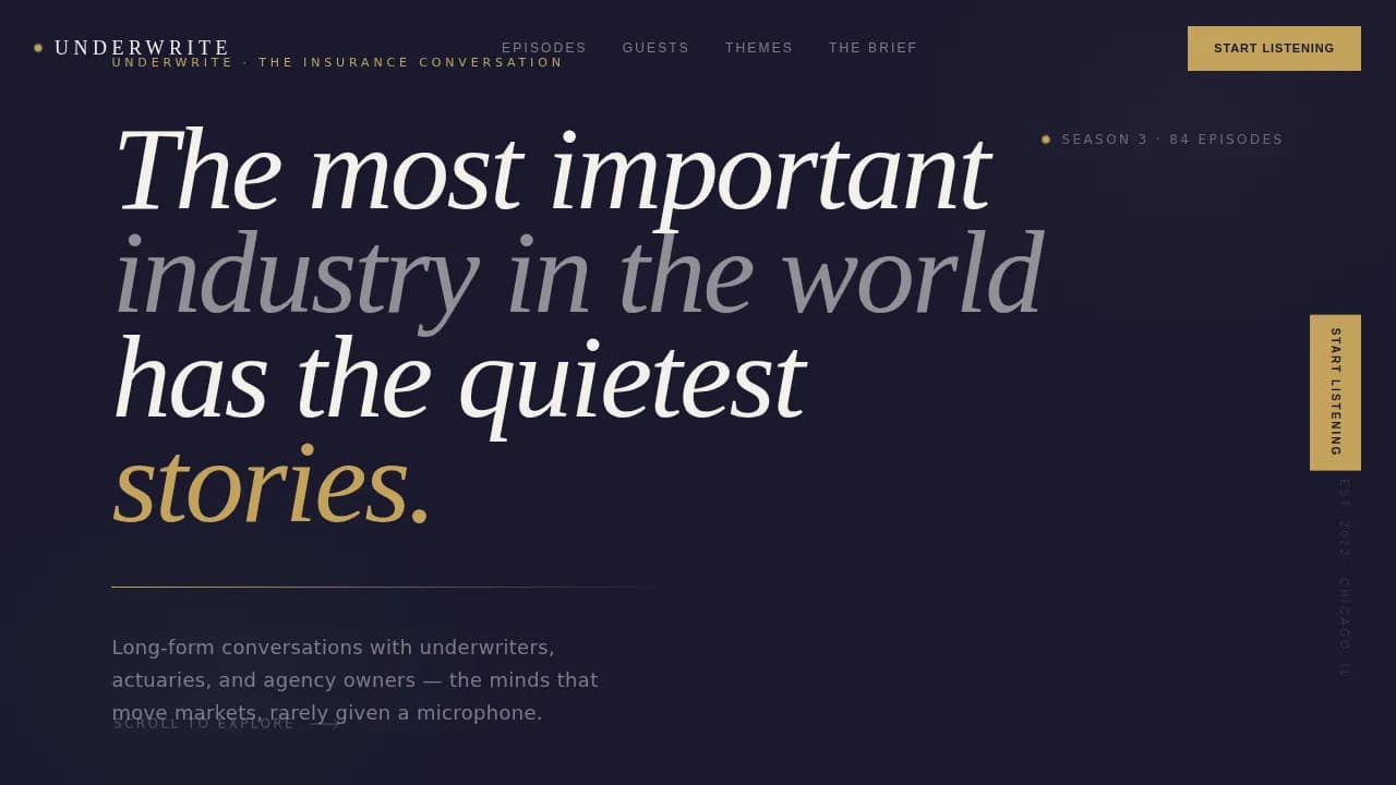 Underline — Refined Insurance Insights Landing Page Template