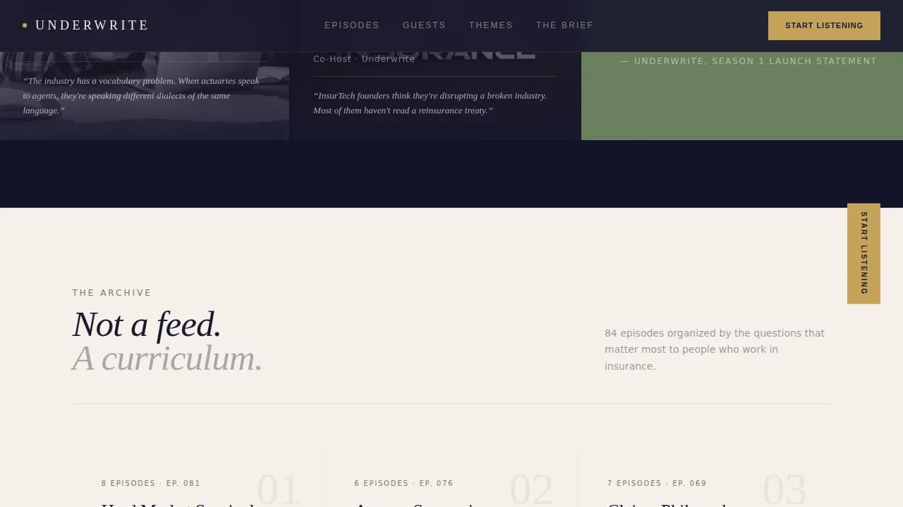 Underline — Refined Insurance Insights Landing Page Template