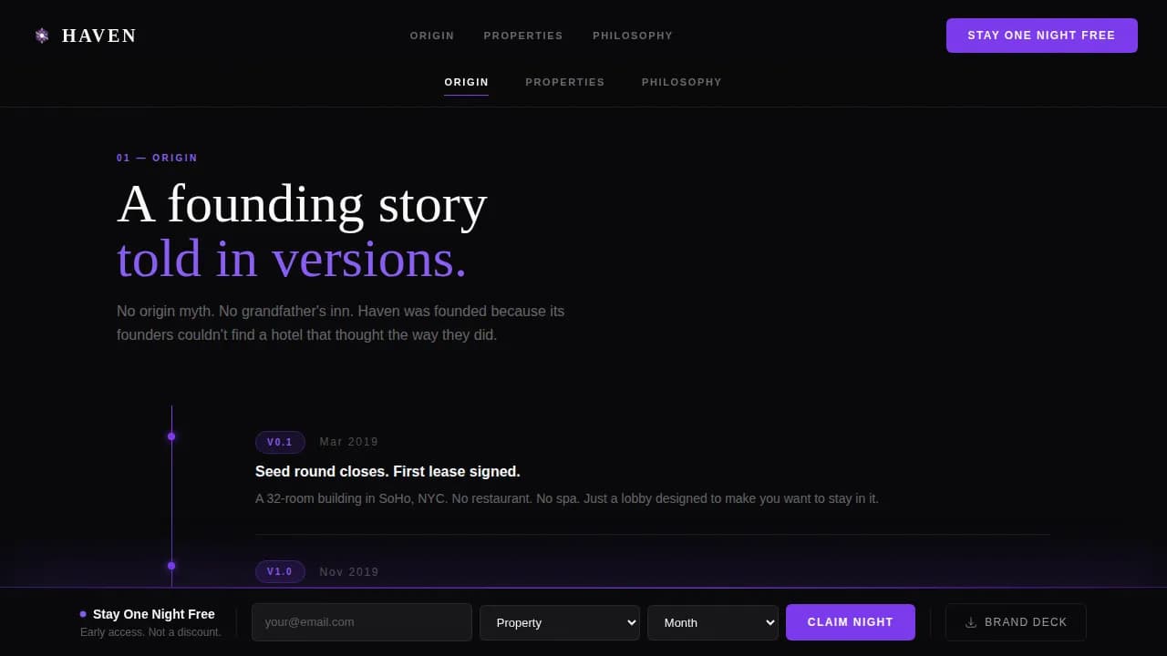 Retreat — Luxury Hospitality Experience Landing Page Template