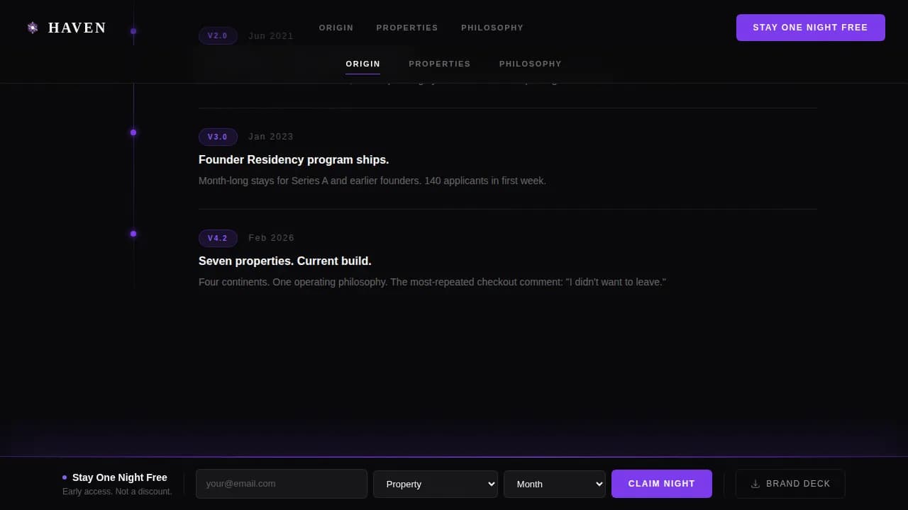 Retreat — Luxury Hospitality Experience Landing Page Template