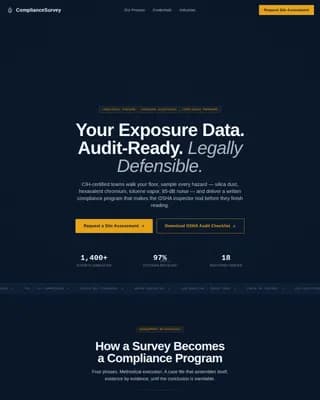 Comply - Audit-Ready Industrial Hygiene Service Landing Page Template
