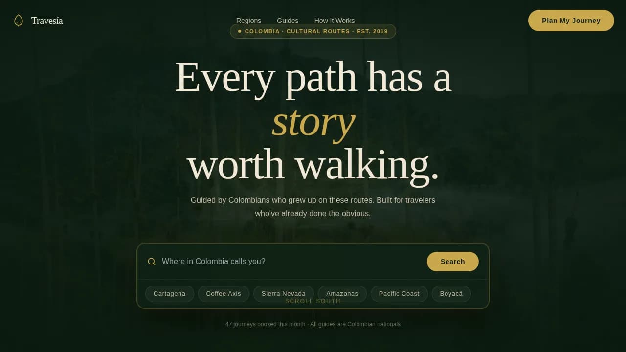 Journey — Experiential Travel Platform Landing Page Template