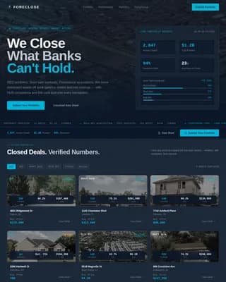 Foreclose - High-Volume REO Mortgage Broker Landing Page Template