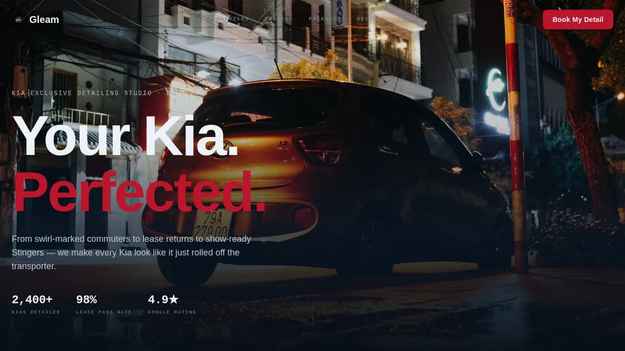 Shine — Elite Automotive Care Landing Page Template