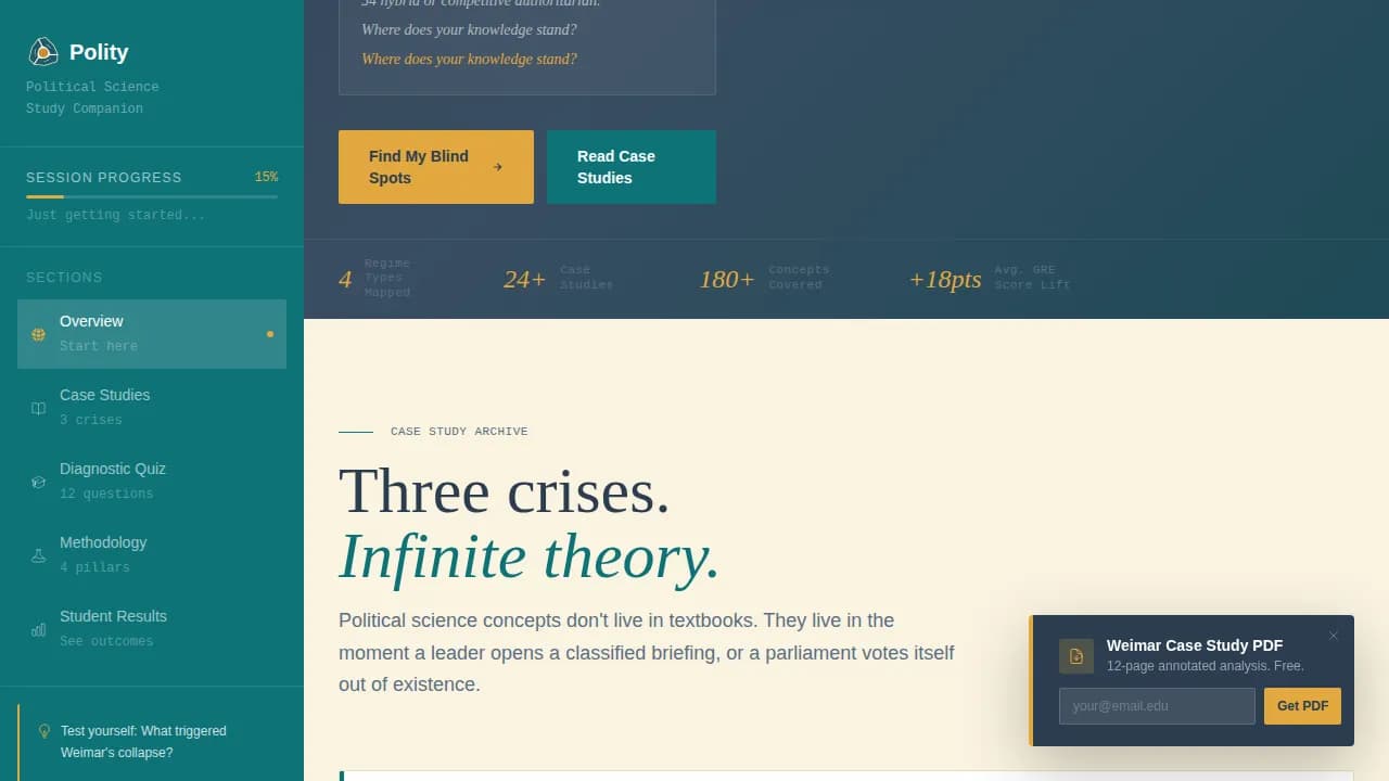 Civics — Comprehensive Government Study Guide Landing Page Template