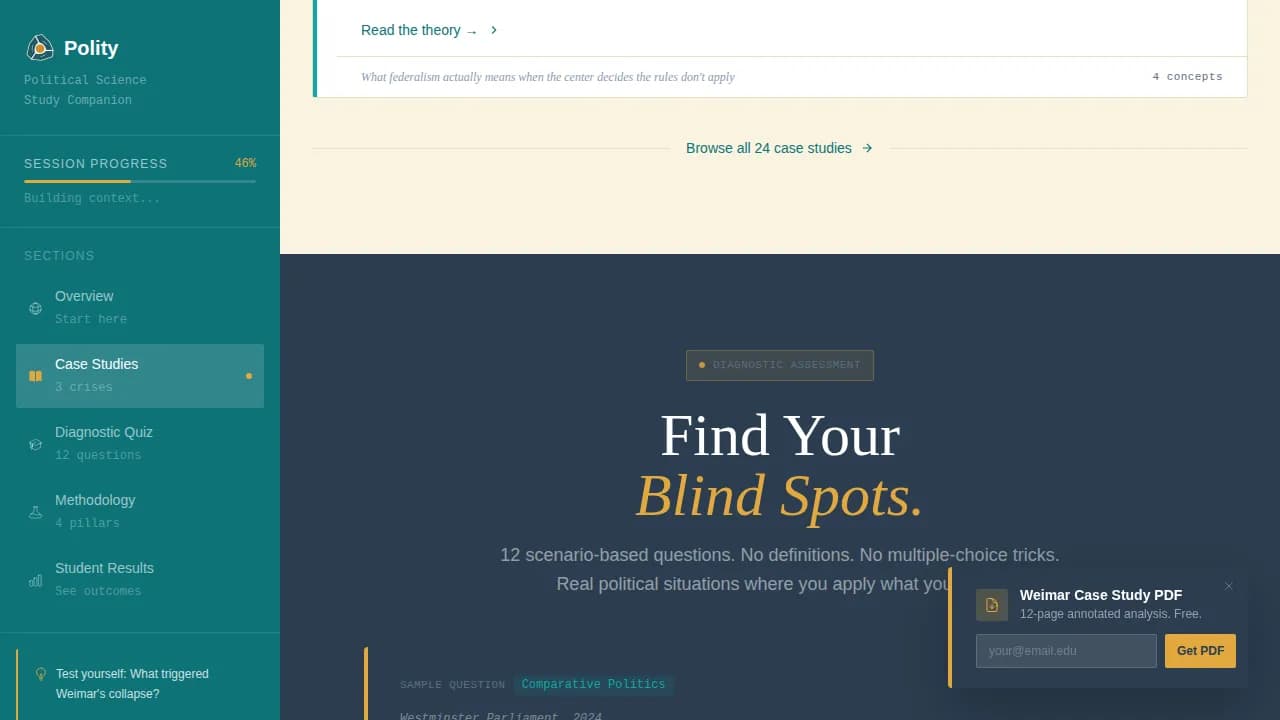 Civics — Comprehensive Government Study Guide Landing Page Template
