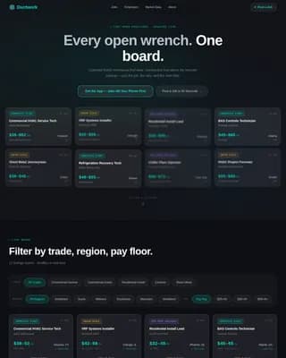Ductwork - Live HVAC Technician Job Board Landing Page Template
