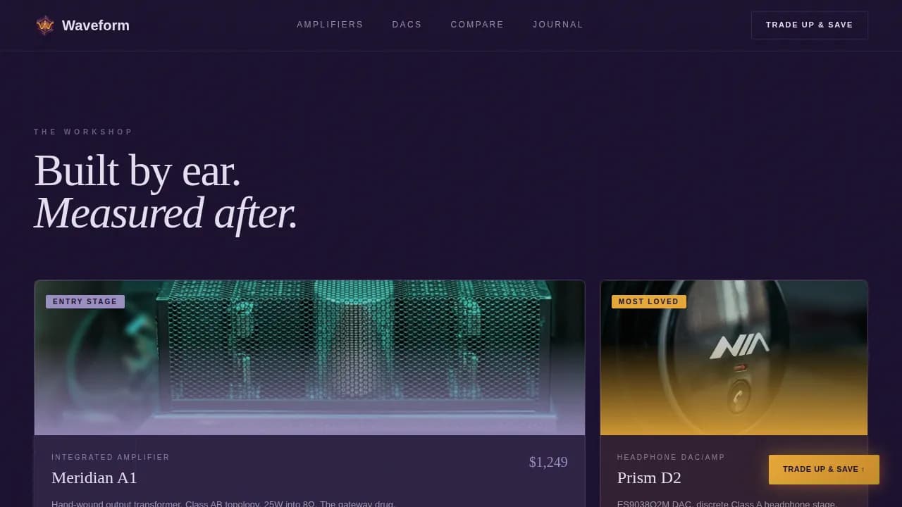 Harmonic — Vintage Hi-Fi Audio Equipment Landing Page Template