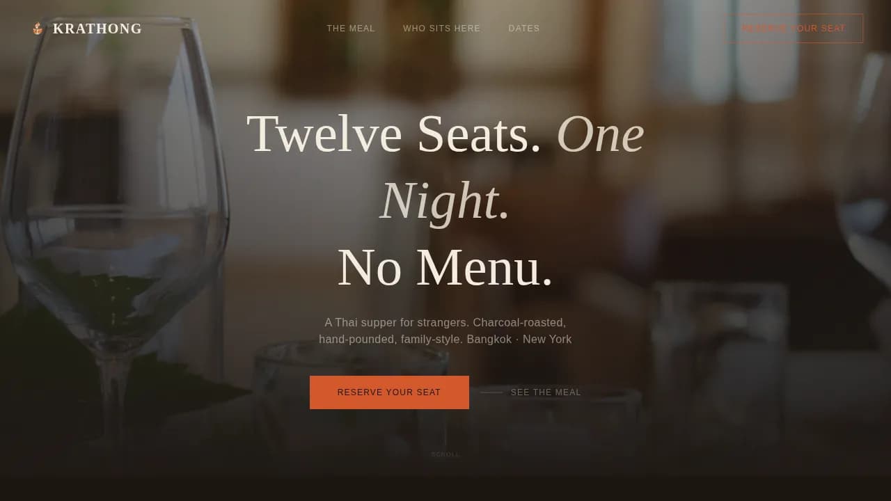 Gather — Upscale Supper Club Booking Landing Page Template