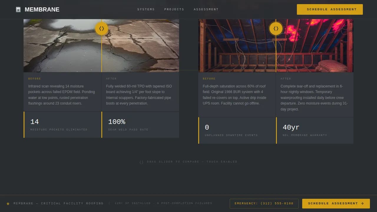 Apex — Critical Data Center Roofing Landing Page Template