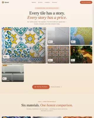 Mosaic — Value-Anchored Tile Showroom Landing Page Template
