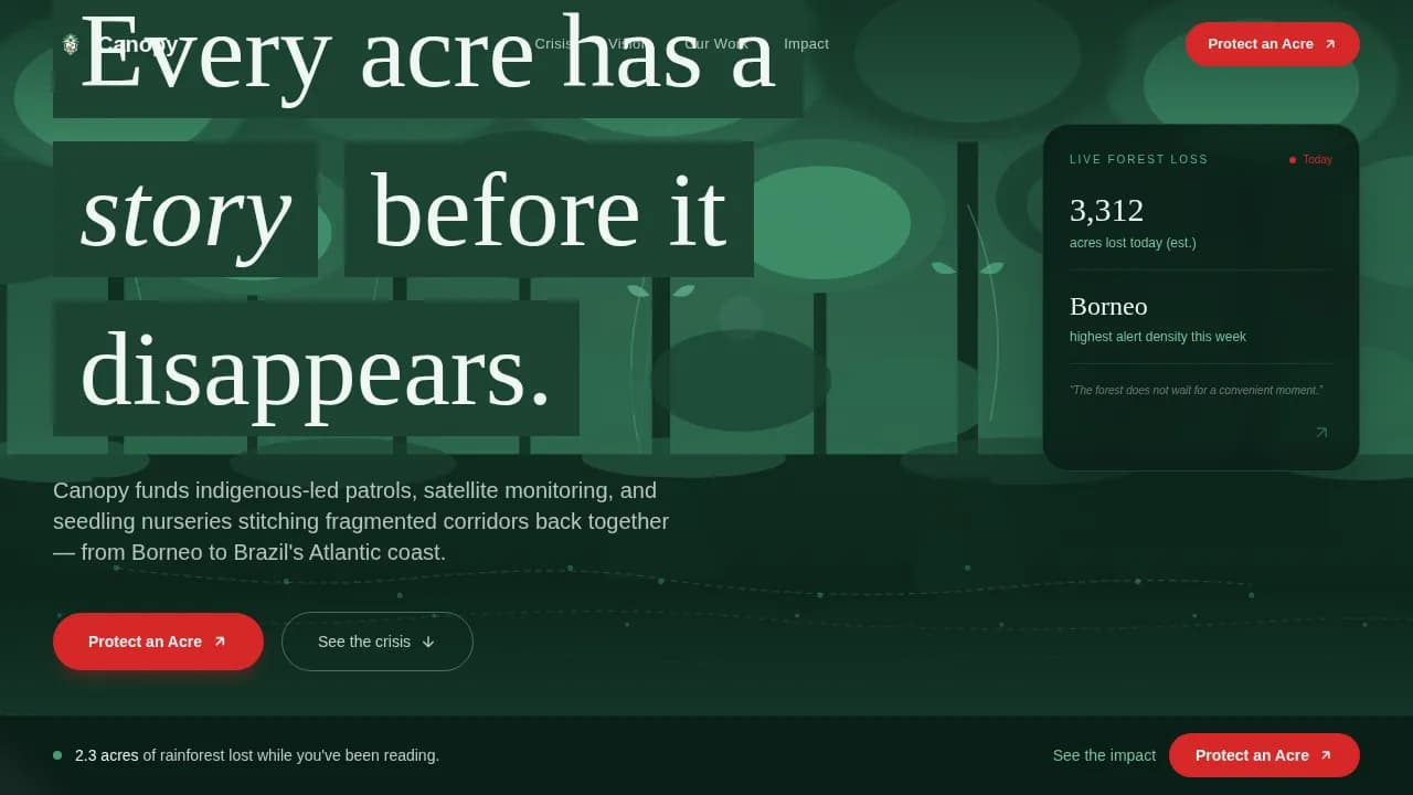Ecosystem — Visionary Conservation Fundraising Landing Page Template