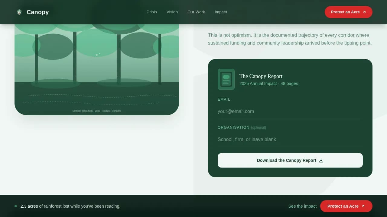 Ecosystem — Visionary Conservation Fundraising Landing Page Template