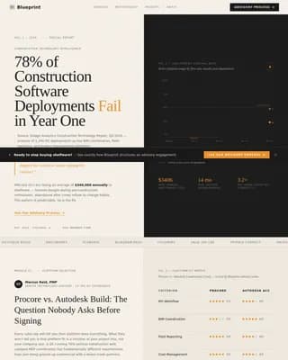 Blueprint — Advanced Construction Tech Landing Page Template