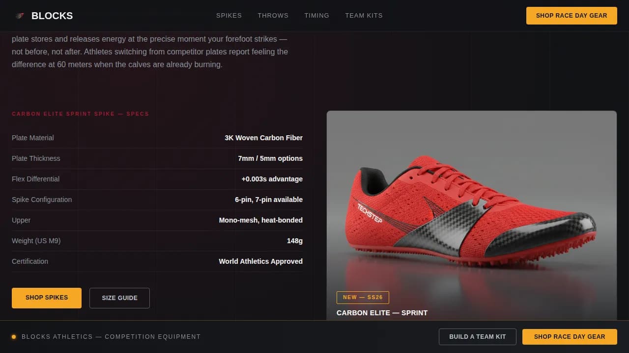 Blocks — Elite Track Equipment Landing Page Template