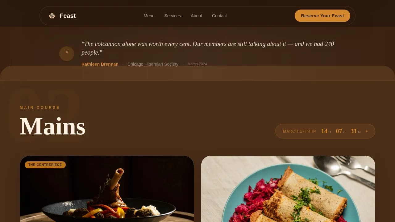 St. Patrick's Day Booking Website Template