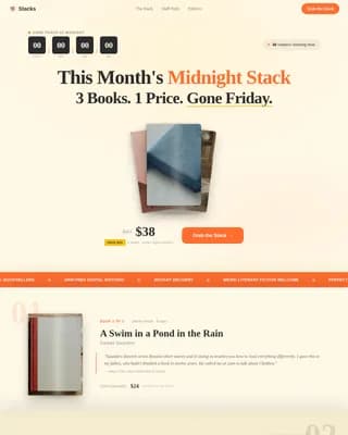 Stacks — Indie Bookshop Collection Landing Page Template