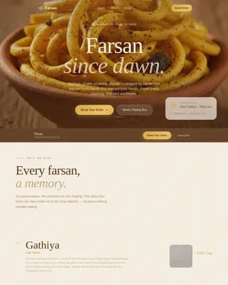 Farsan — Artisanal Snack Marketplace Landing Page Template