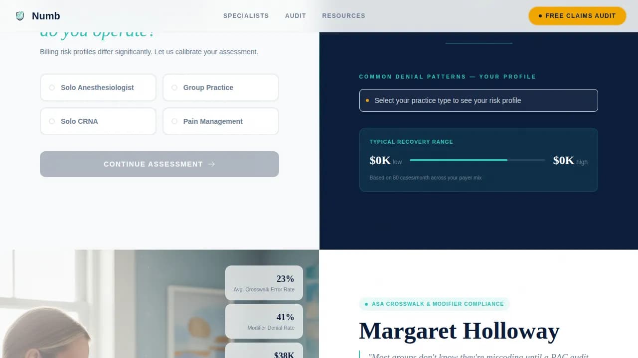 Anesthesiologist Cost Calculator Website Template