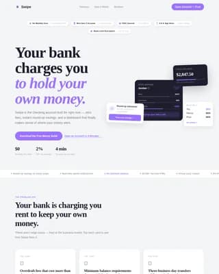Swipe — Millennial Banking Guide Landing Page Template