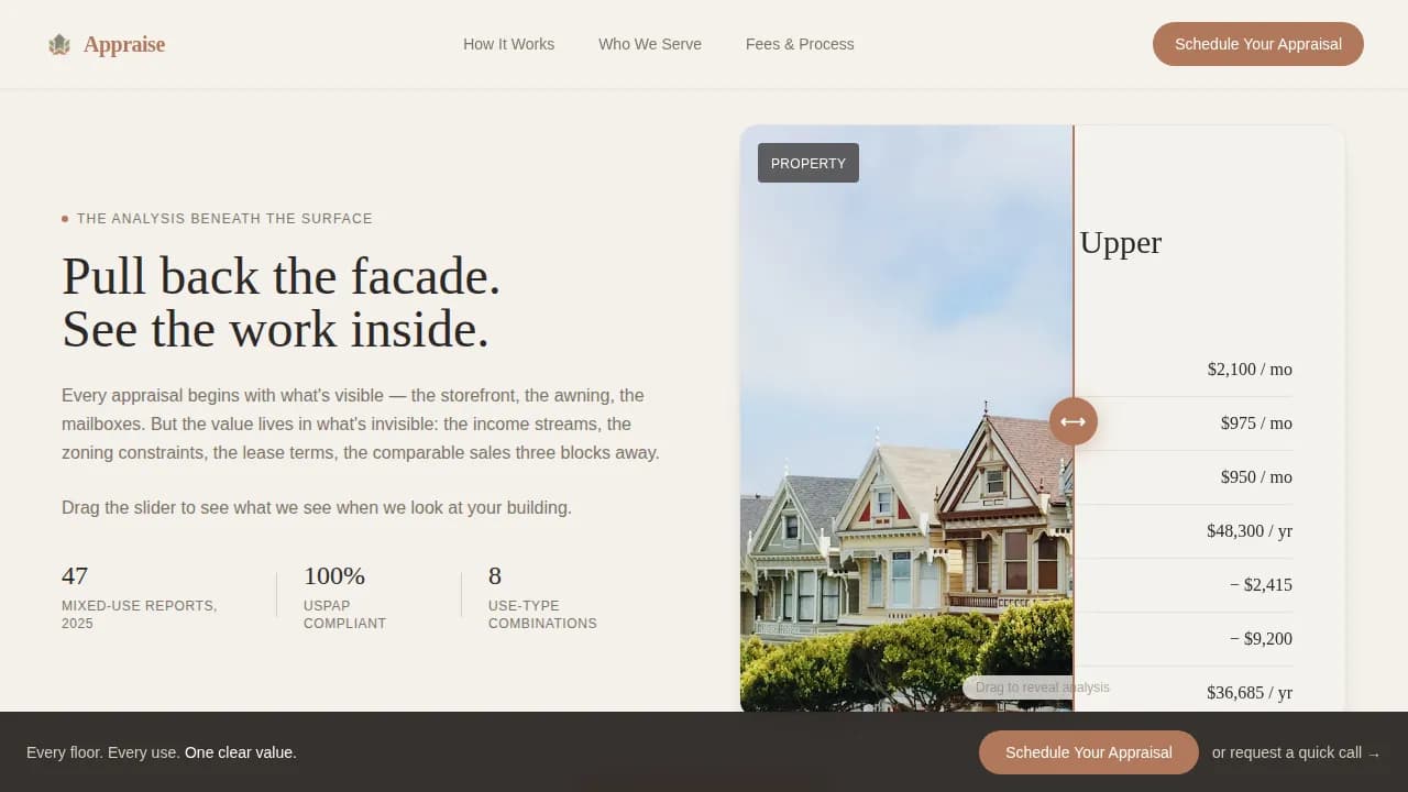 Appraise — Certified Property Evaluation Landing Page Template