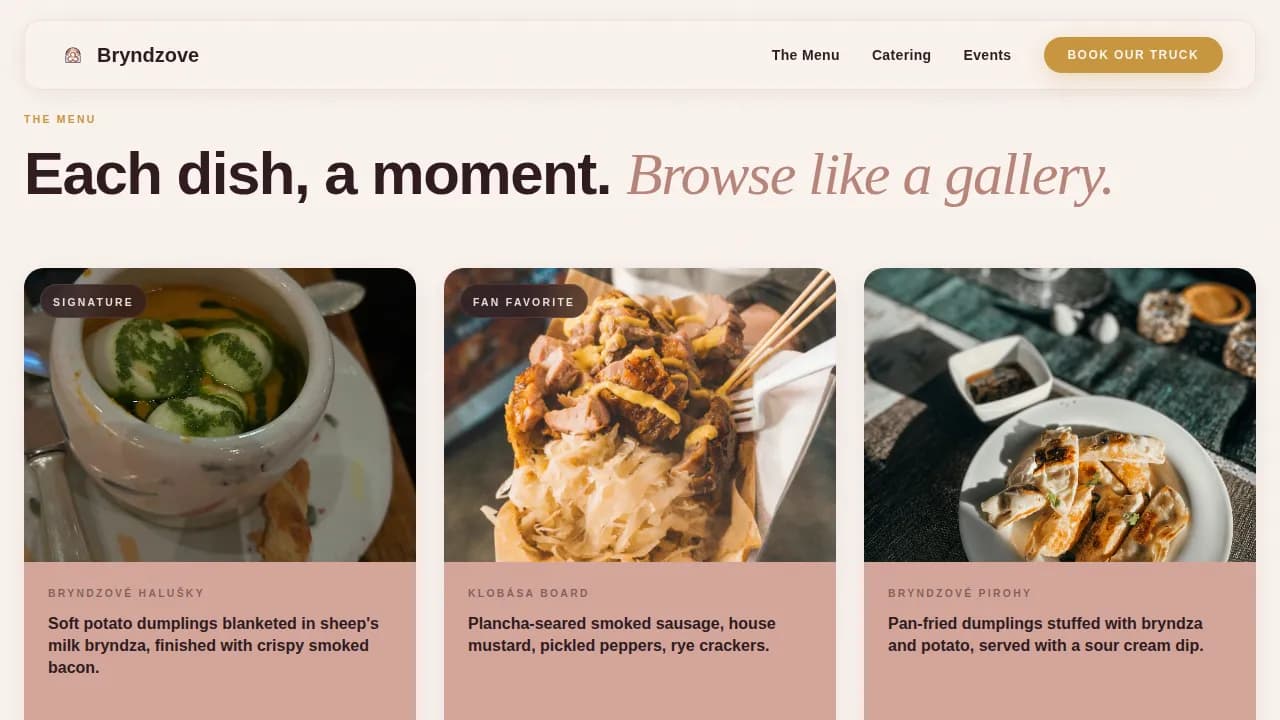 Slovak Cuisine Booking Website Template