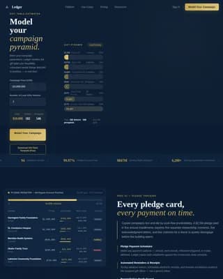 Ledger — Progressive Fundraising Platform Landing Page Template