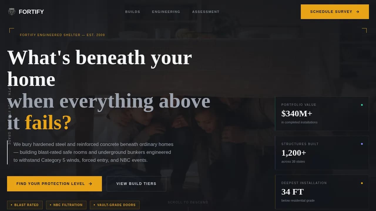 Fortify — Secure Shelter Construction Landing Page Template