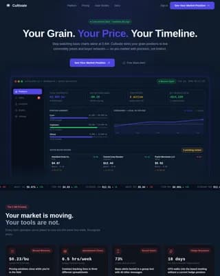 Cultivate — Intelligent Grain Marketing Landing Page Template