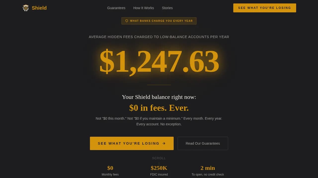Shield — Secure Savings Account Landing Page Template