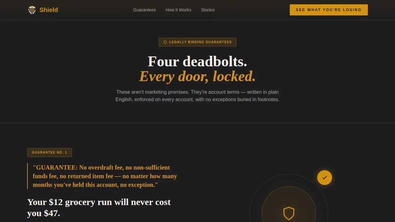 Shield — Secure Savings Account Landing Page Template