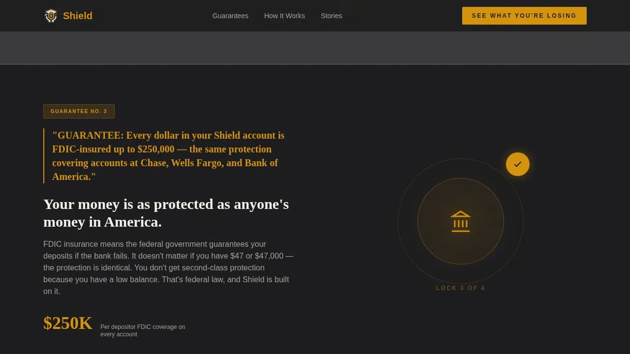 Shield — Secure Savings Account Landing Page Template