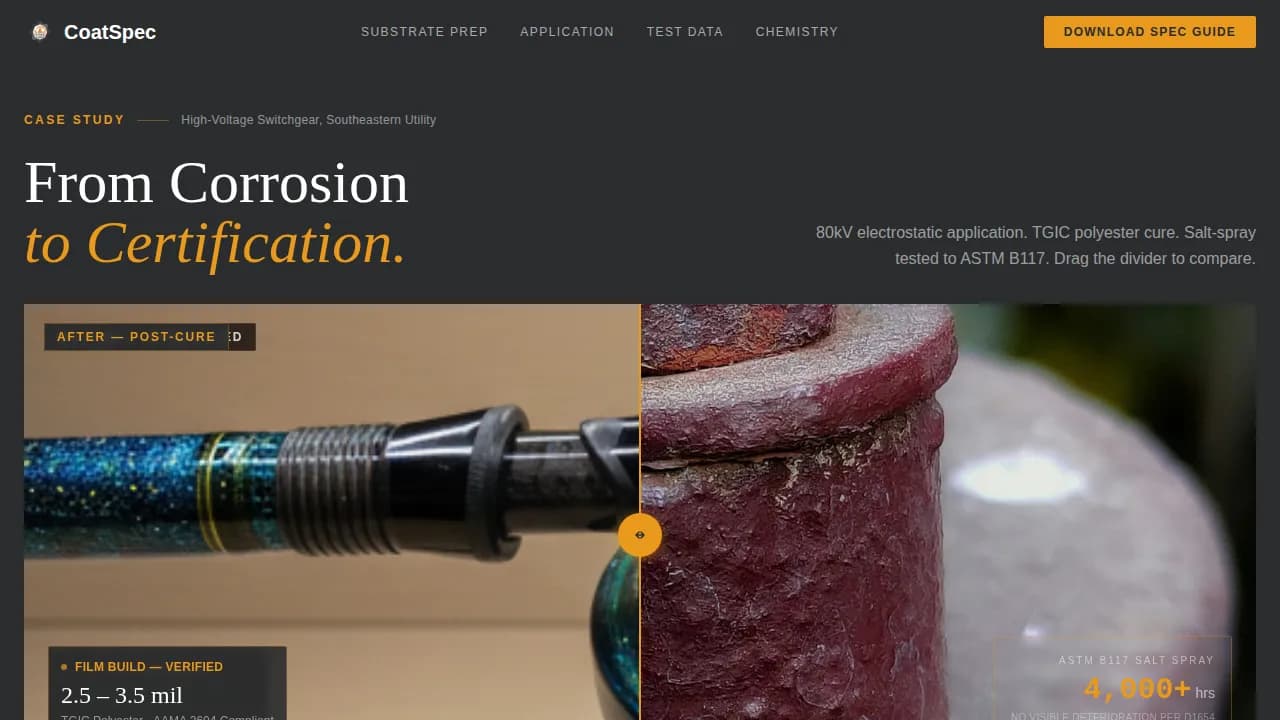 Shield — Industrial Powder Coating Landing Page Template