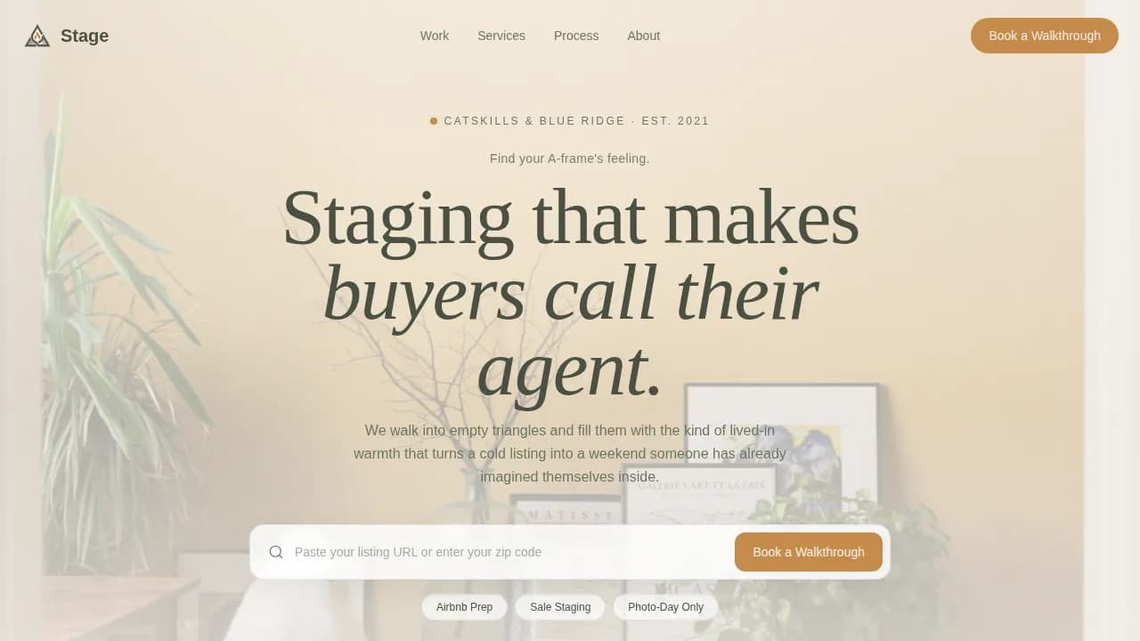 Aframe - Pastoral Staging Walkthrough Landing Page Template