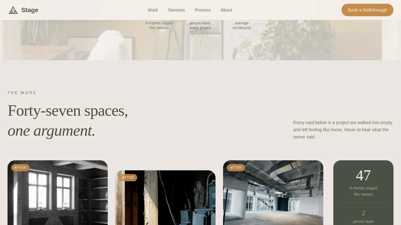 Aframe - Pastoral Staging Walkthrough Landing Page Template